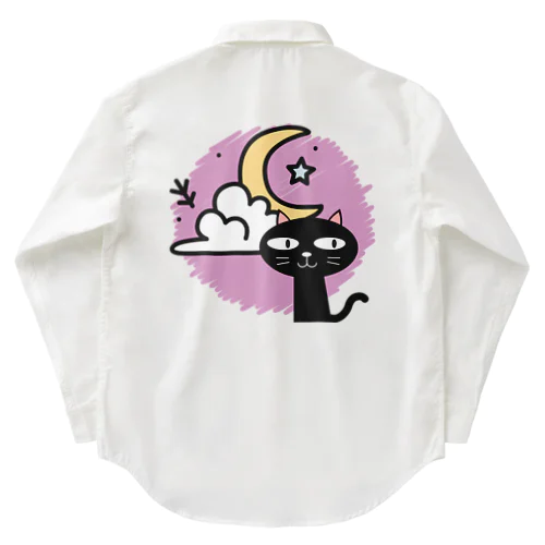 月夜の黒猫 Work Shirt