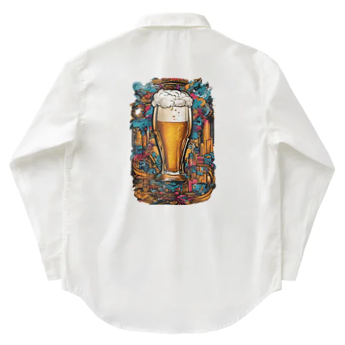 生ビール　デザインTシャツ　アート　グラフィック ワークシャツ