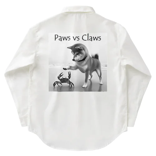 Paws vs Claws モノクローム Work Shirt