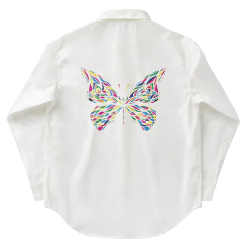 ビビッドな蝶々 ワークシャツ