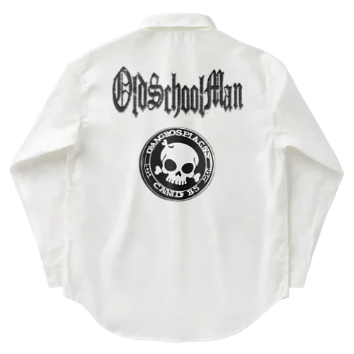 old school skull-01 ワークシャツ