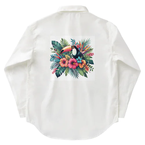 夏Tシャツ🌺花柄🌺ボタニカルアイテム ワークシャツ