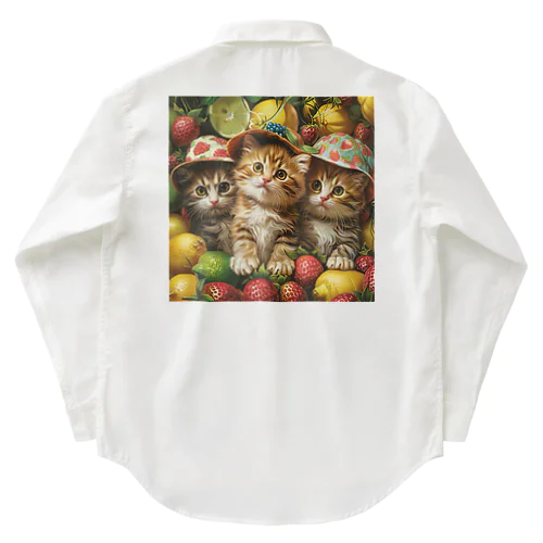 子猫のフルーツの楽園　なでしこ1478 Work Shirt