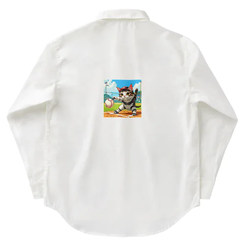 もうすぐ甲子園！野球の練習するニャンコ A Work Shirt