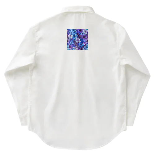 可愛い紫色と青色の花　イラスト Work Shirt
