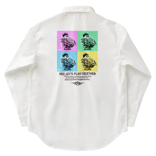 スズメのおチリ（ポップアート風） Work Shirt