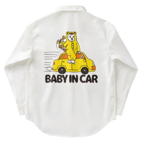 BABY IN CAR　イエロー（背景なし） Work Shirt