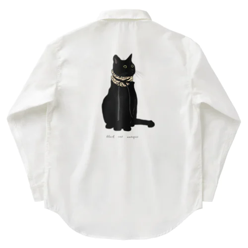 ゴシックな黒猫 ワークシャツ