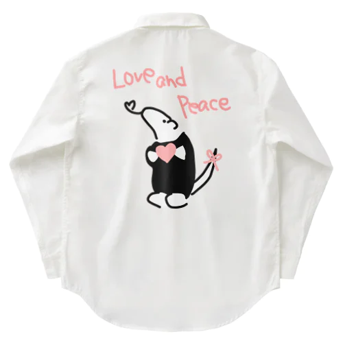 【バックプリント】Love and Peace Work Shirt