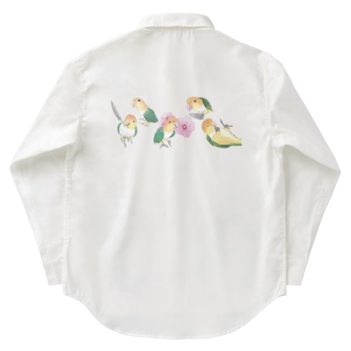 あつまれシロハラインコちゃん【まめるりはことり】 Work Shirt
