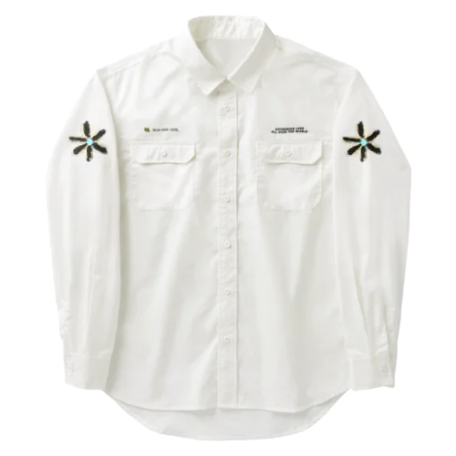 FLOWER work shirt ( WHITE ) / UNISEX ワークシャツ
