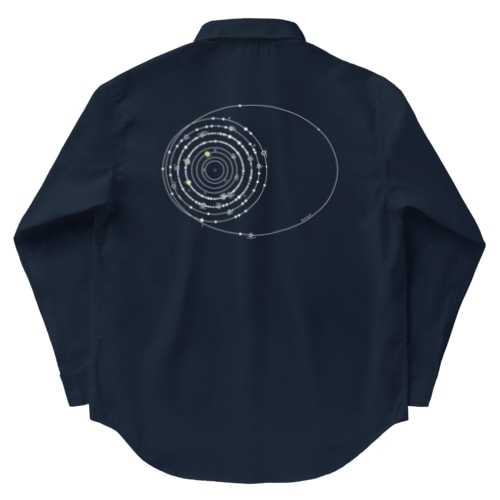 太陽系の衛星 白 Work Shirt