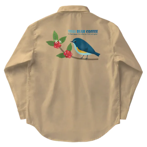 Teal Blue Bird Work Shirt