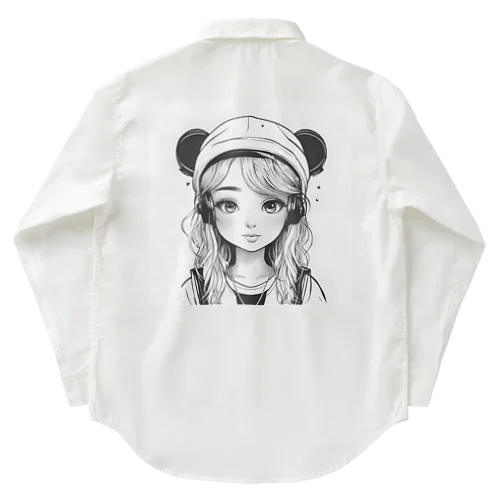 black panda girl Work Shirt