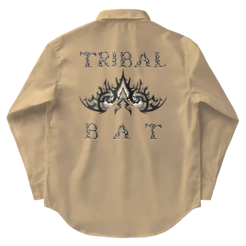 TRIBAL☆BAT LAYERED BLK Work Shirt