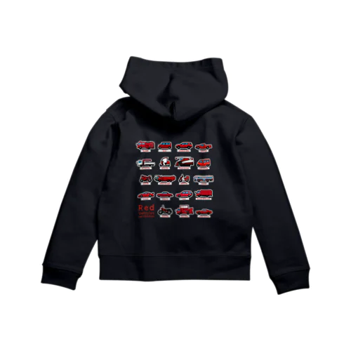 赤い車とバイク Zip Hoodie