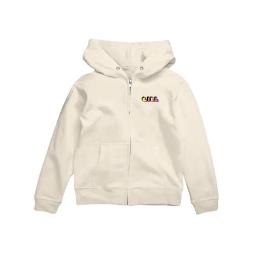 家族ペアおめめくりくりビビット　GIRL Zip Hoodie