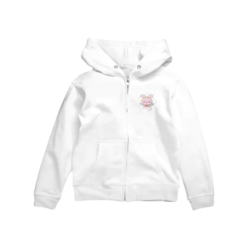 天使のうさぎハピバニちゃん Zip Hoodie