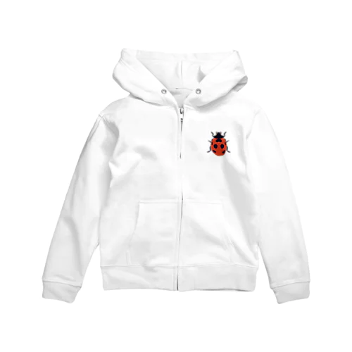 あざやかな赤いテントウムシ Zip Hoodie