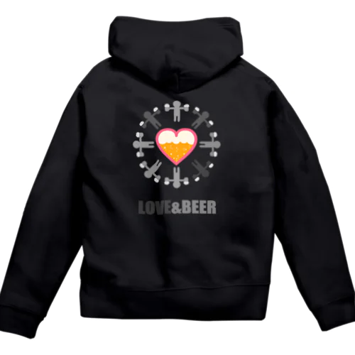 【バックプリント】LOVE & BEER Zip Hoodie