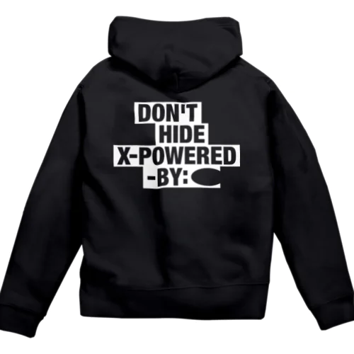 DON'T HIDE X-POWERED-BY zip hoodie Zip Hoodie