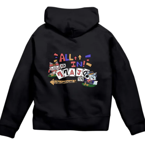 狐　ポーカー　キツネ Zip Hoodie