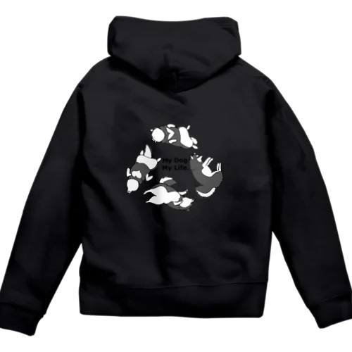 MY DOG, MY LIFE. / 黒柴 Zip Hoodie