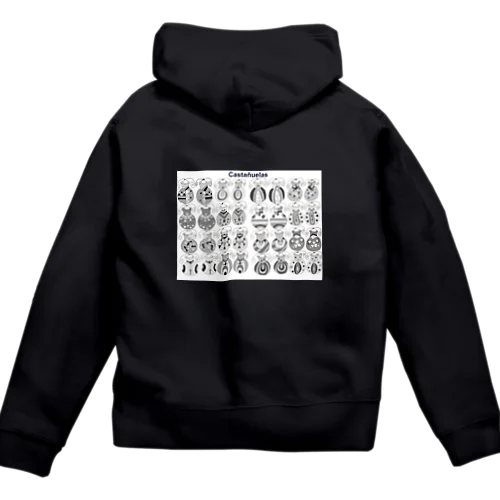 フラメンコ　ベラーノ　黒白カスタネット Zip Hoodie