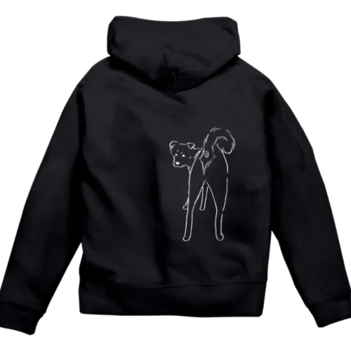 おしりとラム犬とみかん(濃い色用) Zip Hoodie