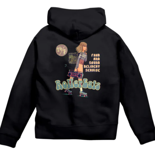 "ROLLER EATS" Zip Hoodie