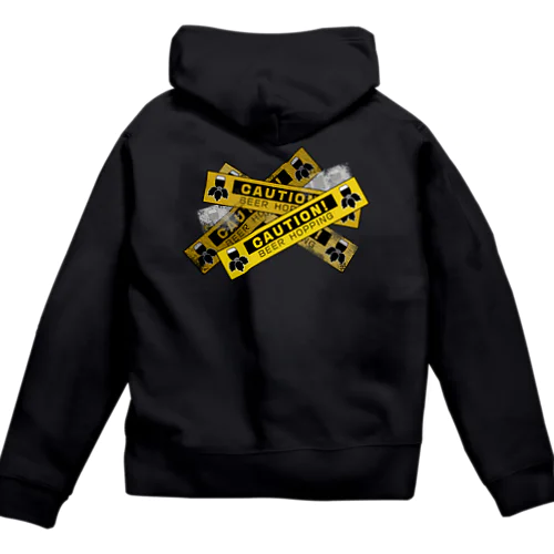 Caution! Beer Hopping 飲みすぎかも Zip Hoodie