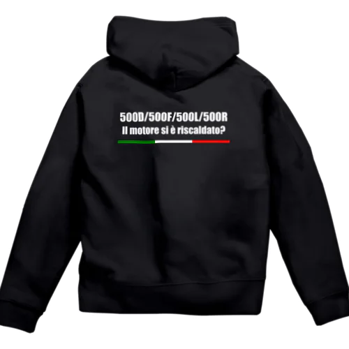 フィアット500 白文字 Zip Hoodie