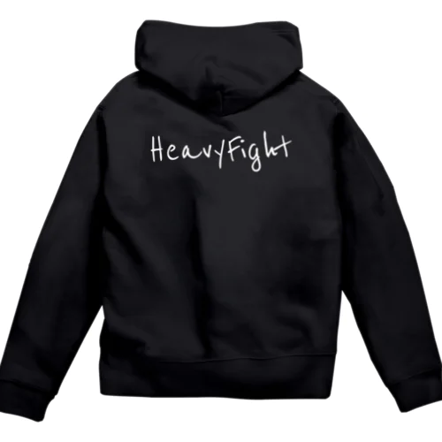 HF バックロゴ　ホワイト Zip Hoodie