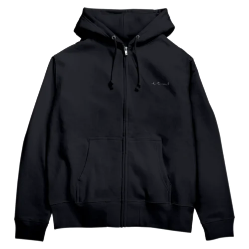 筆記体ktm4白 Zip Hoodie