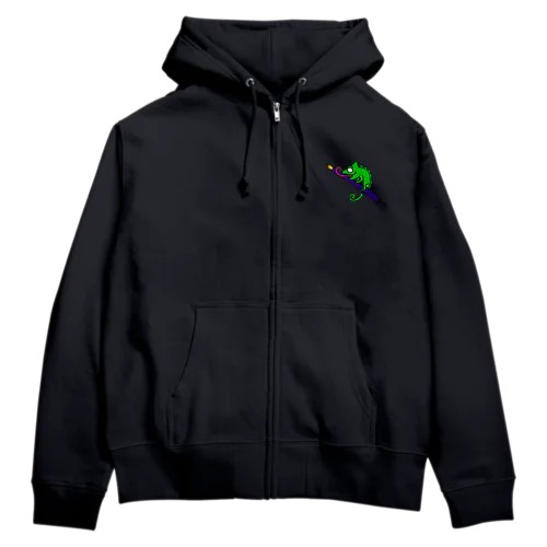 万年筆を持ったカメレオンカラーver. Zip Hoodie