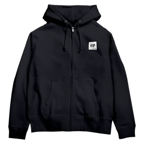 HF スクエアロゴ　ホワイト Zip Hoodie