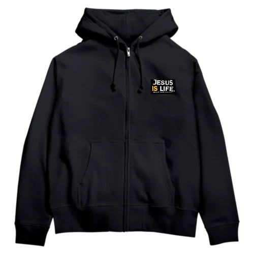 JESUS IS LIFE 黒 Zip Hoodie