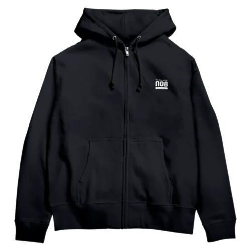 NOBチャンネルロゴ　ホワイト Zip Hoodie