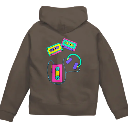 90'S LOVE -ウォークマンとカセットテープ Zip Hoodie