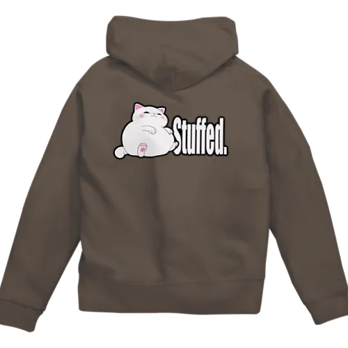 ぐうたら白猫。stuffed. ジップパーカー