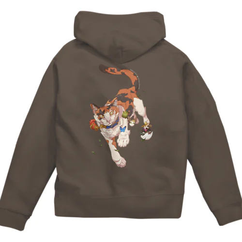 裏猫ジップパーカー Zip Hoodie