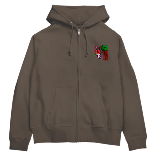 ウサりんご　誕生失敗 Zip Hoodie