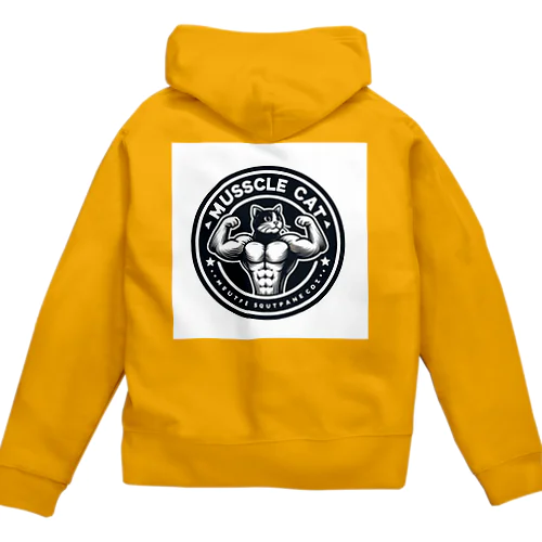 MUSCLE CAT ハチワレ Zip Hoodie