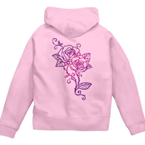 悪魔ローズ Zip Hoodie