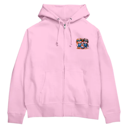 可愛らしいバレーボールの犬 Zip Hoodie