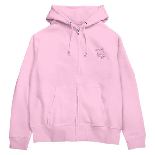 大将が左手で書いたねこ Zip Hoodie