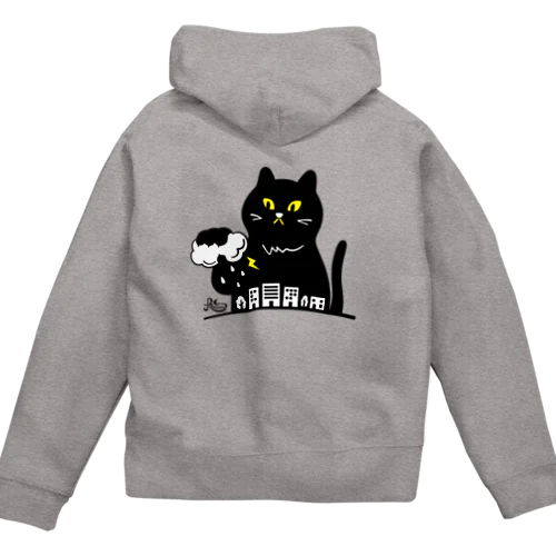 嵐を招く黒猫 Zip Hoodie