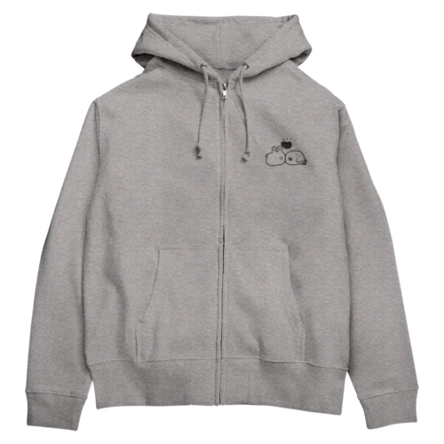 モノクロver/グレー推奨 Zip Hoodie