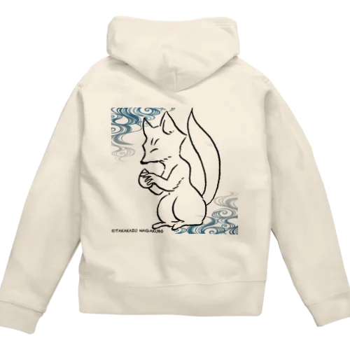 宝珠狐_流水 Zip Hoodie