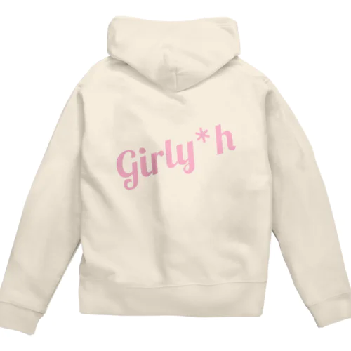 Girly*hロゴ(pink) Zip Hoodie